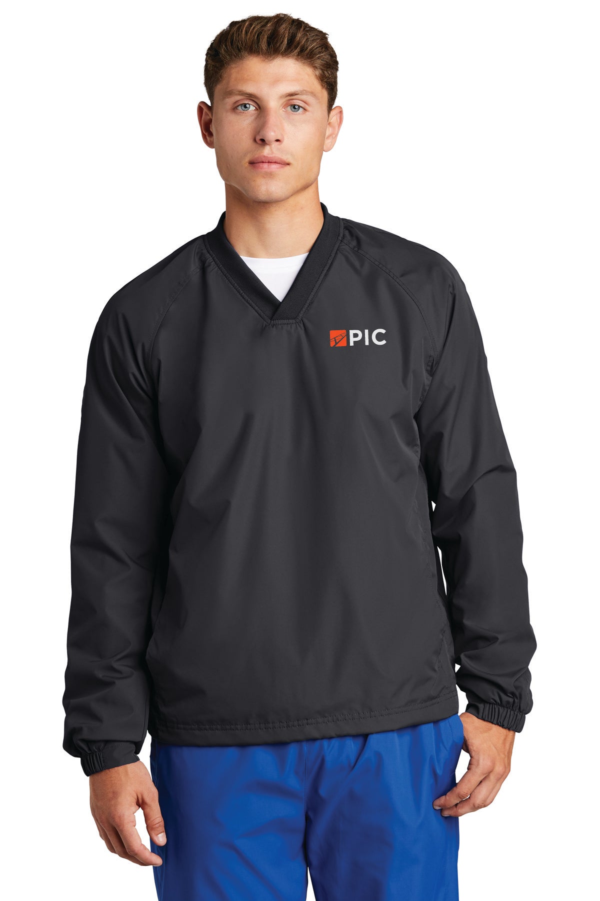 JST72 Sport Tek V-Neck Raglan Wind Shirt