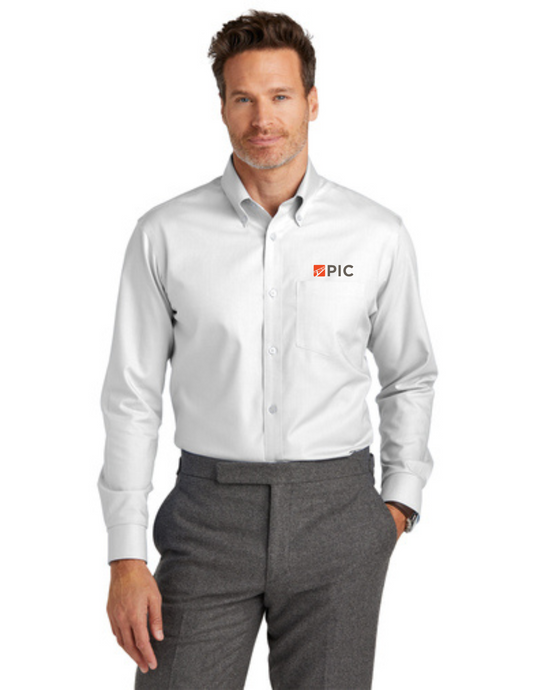 BB18002 Brooks Brothers Wrinkle-Free Nailhead Shirt - White