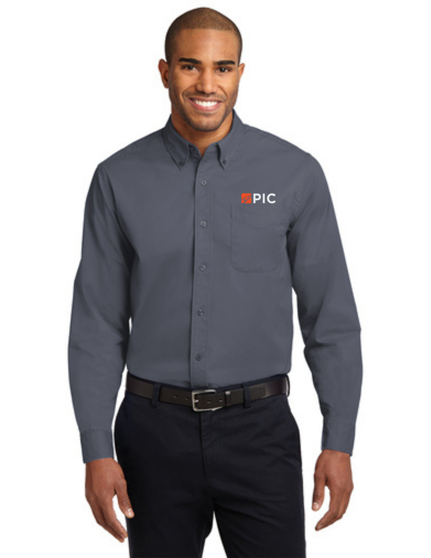 S608 Port Authority Long Sleeve Easy Care Shirt - Steel Grey