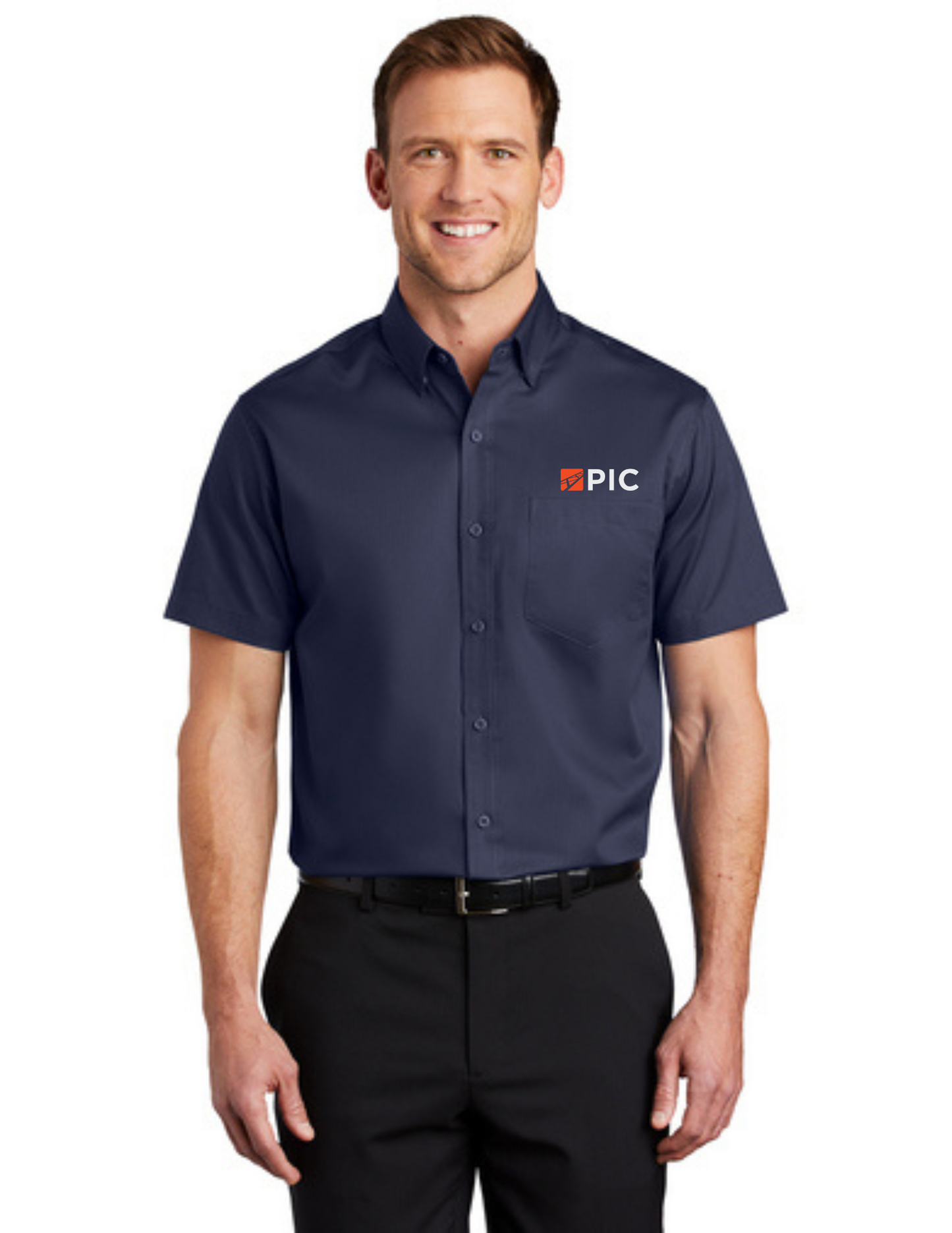 S664 Port Authority Short Sleeve SuperPro Twill Shirt - True Navy