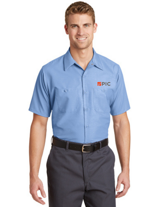 SP24 Red Kap Short Sleeve Industrial Work Shirt - Light Blue